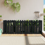 Garden Raised Bed with Fence Design Black 200x50x70 cm Solid Wood Pine 832514