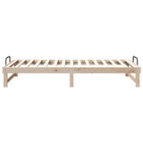 Bed Frame Brown 100 x 200 cm Solid Pine Wood 873142