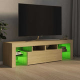 TV Cabinet with LED Lights Sonoma Oak 140x36.5x40 cm 804367