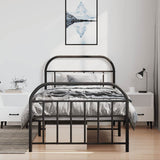 Bed Frame Black Steel Single Bed Frame Rectangular 353648