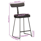 Bar Stools 2 pcs Black 49x43x79 cm Solid Wood Mango 4013517