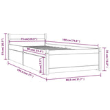Bed Frame without Mattress with Drawers White Small Single 3103474