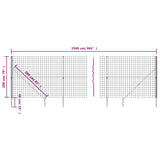 Wire Mesh Fence with Spike Anchors Anthracite 2x25 m 154286