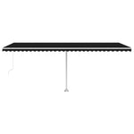 ZNTS Manual Retractable Awning with LED 600x300 cm Anthracite 3069604