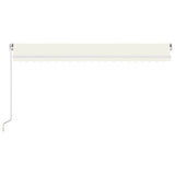 ZNTS Manual Retractable Awning with LED 500x350 cm Cream 3069022