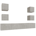 ZNTS 6 Piece TV Cabinet Set Concrete Grey Engineered Wood 3114265