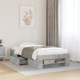 Bed Frame without Mattress Concrete Grey 90x200cm Engineered Wood 3295495