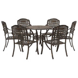 Garden Dining Set 7 pcs Bronze Aluminium 3334688