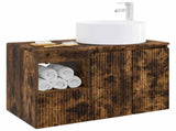 Bathroom Furniture Set 2 pcs Smoked Oak Engineered Wood 3404109