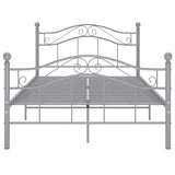Bed Frame Grey Powder-coated metal Double Bed Frame Rectangular 324996
