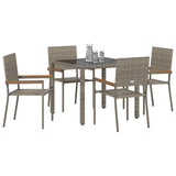 Garden Dining Set 5 pcs Grey Poly Rattan 3365388