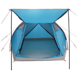 Cabin Tent with Roof Blue 4-Person Polyester and Steel 42028580