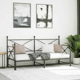 Daybed with Trundle without Mattress Black 90x190 cm Steel 4104674