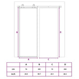 151014 Sliding Door ESG Glass and Aluminium 76x205 cm Black