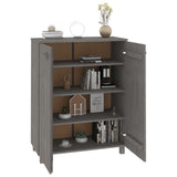 Shoe Cabinet HAMAR Light Grey 85x40x108 cm Solid Wood Pine 340519