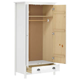 2-Door Wardrobe Hill White 89x50x170 cm Solid Pine Wood 288948