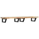 Basin Shelf Wall Mounted Steel and Solid Wood Acacia 3302707