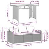 2 Piece Garden Dining Set with Cushions Brown Poly Rattan 366330