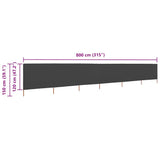 6-panel Wind Screen Fabric 800x120 cm Anthracite 47176