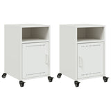 ZNTS Bedside Cabinets 2 pcs White 36x39x59 cm Steel 846727