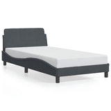 Bed Frame "Dover" Dark Grey 100x190 cm Velvet 373268