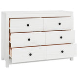 Side Cabinet White 100x40x72 cm Solid Wood Pine 821765