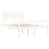 Senior Bed without Mattress White King Size Solid Wood 3195552