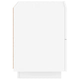 Bedside Cabinet with LED Lights White Engineered Wood 836735