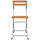 Folding Bistro Chairs 6 pcs Solid Wood Teak and Steel 3152110