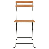 Folding Bistro Chair Set of 2 Natural Teak Solid teak wood 319979
