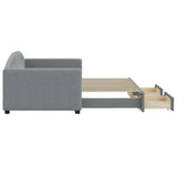 Daybed with Trundle&Drawers without Mattress Light Grey 90x190 cm Single 3197261