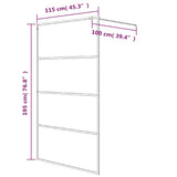 Walk-in Shower Wall Black 115x195 cm Half Frosted ESG Glass 152128