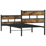 Metal Bed Frame without Mattress Smoked Oak 80x200 cm 4017062