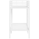 Bunk Bed without Mattress White 75x190 cm Small Single Steel 42000326