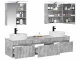 Bathroom Cabinet Set 5 pcs Concrete Grey Engineered Wood 3406594