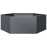 ZNTS Garden Planter Anthracite Hexagon 138x120x45 cm Steel 851138