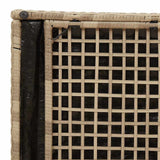 Cushion Box with Storage Beige 50 x 50 x 50 cm Poly Rattan 365412