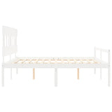 Senior Bed without Mattress White 200x200 cm Solid Wood 3195437