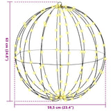 Ball with 384 LEDs 2 pcs Warm white 59.5 x 59.5 x 63 cm Metal 42019112