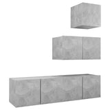 4 Piece TV Cabinet Set Concrete Grey Engineered Wood 3079154