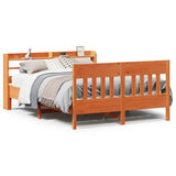 Bed Frame without Mattress Wax Brown 135x190 cm Double Solid Wood Pine 3307022