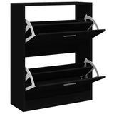 Shoe Cabinet Black 63x24x81 cm Engineered Wood 342558