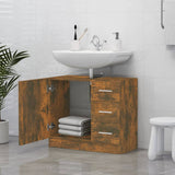 Sink Cabinet Smoked Oak 63x30x54 cm Engineered Wood 815630