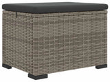 Garden Footstool with Cushion 2 pcs Grey Poly Rattan 42026872