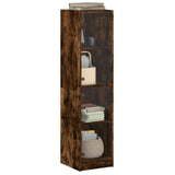 Highboard with Glass Doors Smoked Oak 35x37x142 cm 836438