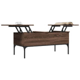 Coffee Table Brown Oak 100x50x45 cm Engineered Wood and Metal 845415