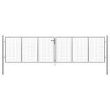 Garden Gate Galvanised Steel 400x100 cm Silver 144299