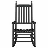 Rocking Chair with Curved Seat Black Solid Wood Poplar 4008870