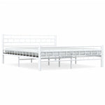 ZNTS Bed Frame with Headboard White 160x200 cm Metal 285299