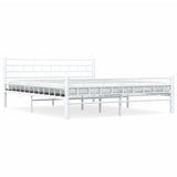 ZNTS Bed Frame with Headboard White 160x200 cm Metal 285299